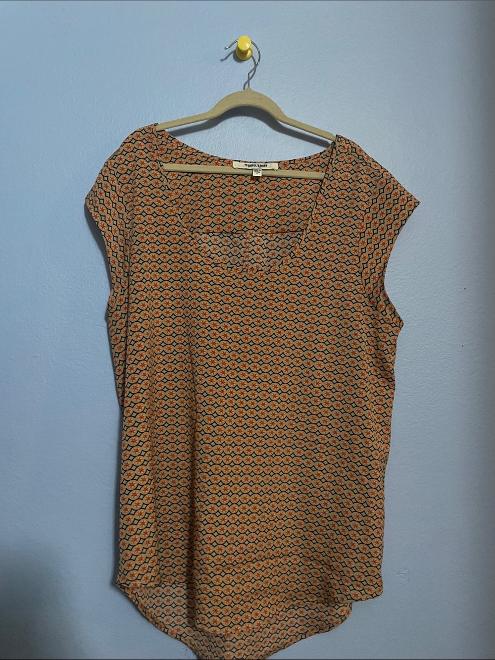 Geometrical Orange Dress Shirt